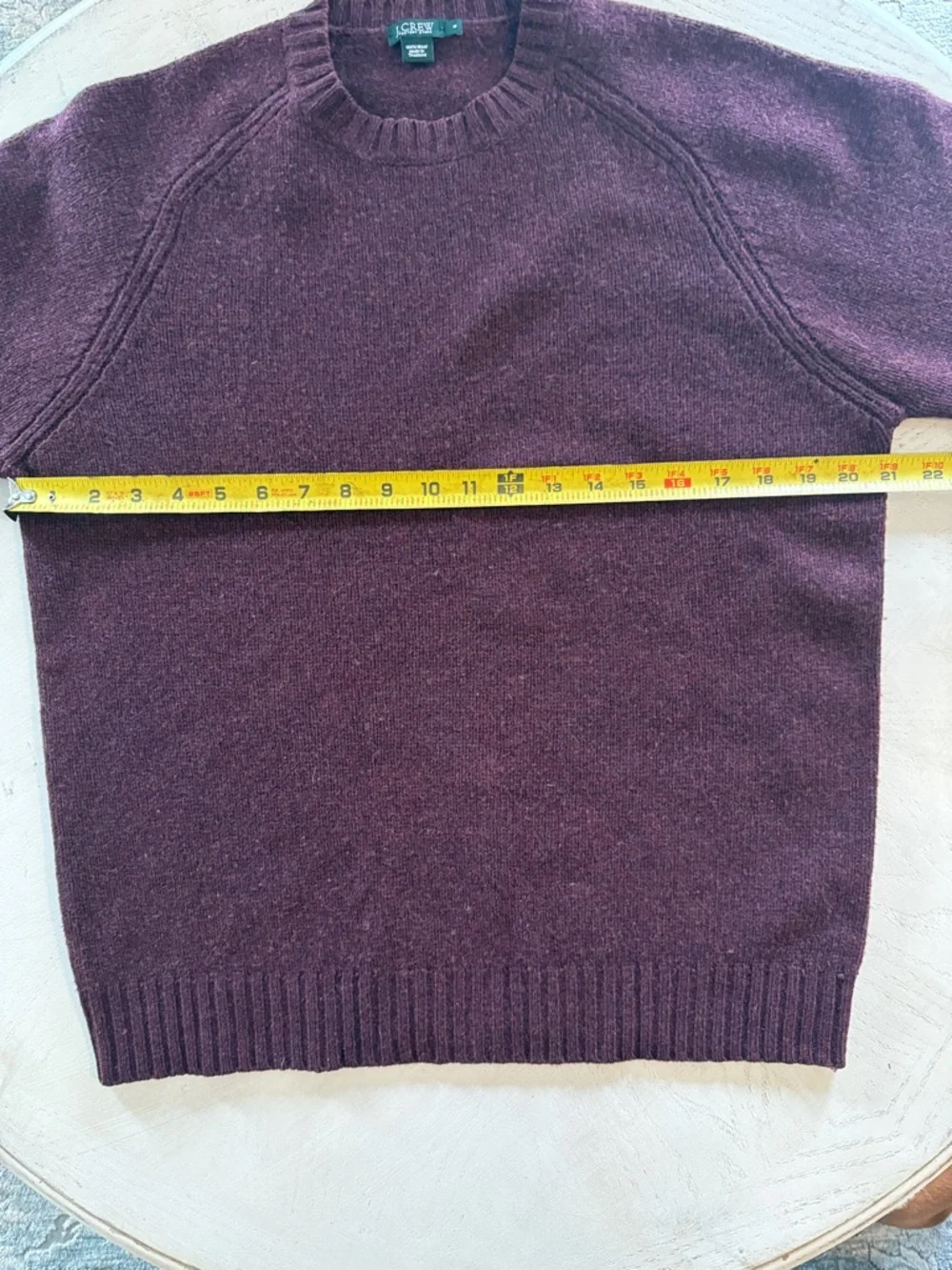 J. Crew Factory 100% Wool Deep Plum Crewneck Sweater Men’s Small